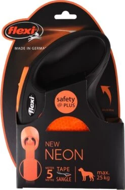 Flexi New Neon Tape - Hondenriem - Zwart/Oranje - M - 5 M - (<25 Kg) -Hondenbenodigdheden Korting 791x1200 5