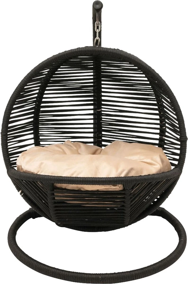 Merkloos Mini Hangstoel Swing Simba Kat / Hond Zwart | Creme Kussen 1 Merkloos Mini Hangstoel Swing Simba Kat / Hond Zwart | Creme Kussen