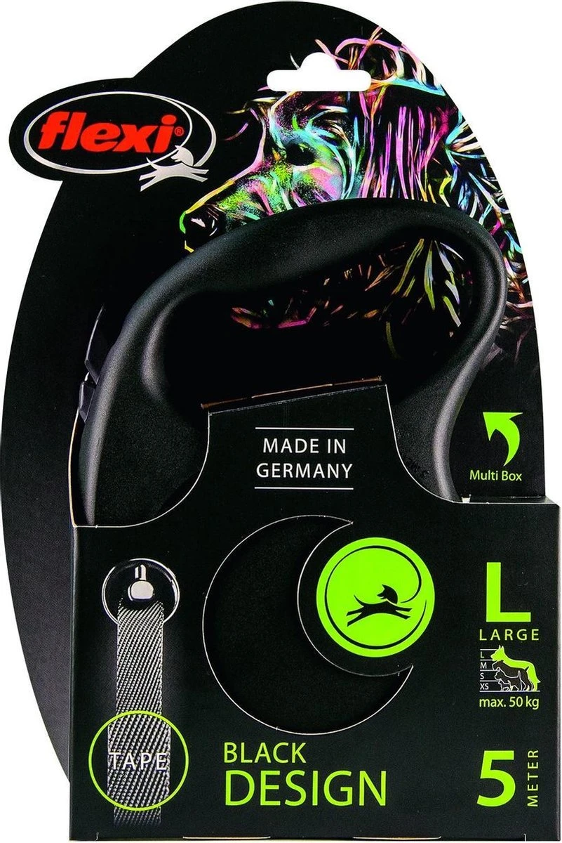 Flexi Rollijn Design - Zwart - L 2 Flexi Rollijn Design - Zwart - L - Afbeelding 2