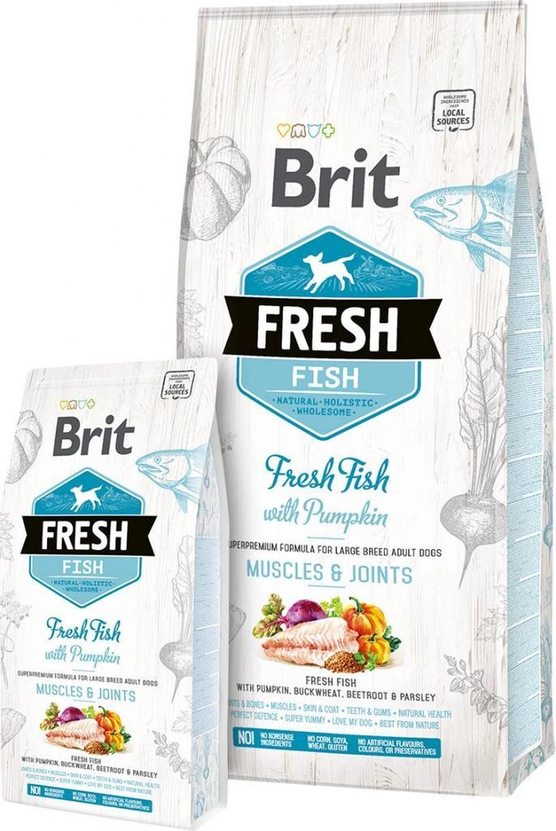 Brit Fresh Fish & Pumpkin Adult Large Breed 12 Kg - Hond 1 Brit Fresh Fish & Pumpkin Adult Large Breed 12 Kg - Hond
