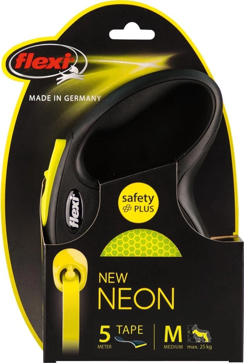 Flexi New Neon Tape - Hondenriem - Geel/Zwart - M - 5 M - (<25 Kg) 11 Flexi New Neon Tape - Hondenriem - Geel/Zwart - M - 5 M - (<25 Kg) - Afbeelding 11
