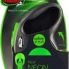 Flexi New Neon Tape - Hondenriem - Zwart/Groen - M - 5 M - (<25 Kg)