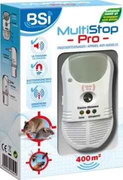 BSI - Multistop Pro - Ongedierteverjager Met 3-voudige Werking: Ultrasoon + Elektromagnetisch + Ioniserend - Ongediertebestrijding - Onhoorbaar Voor Mens - Bereik Tot 300 M² -Hondenbenodigdheden Korting 826x1200 4