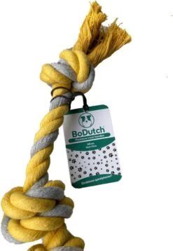 BoDutch Flostouw Hond - Hondenspeelgoed - Trektouw Hond - Hondentouw - Flostouw Hond - 60 Cm - Apporteerspeelgoed - Geel/Grijs -Hondenbenodigdheden Korting 829x1200 6