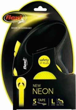 Flexi New Neon Tape - Hondenriem - Geel/Zwart - L - 5 M - (<50 Kg) -Hondenbenodigdheden Korting 832x1200 3