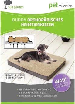 Sun Garden Buddy Orthopedisch Hondenkussen 120x72x10cm Antraciet -Hondenbenodigdheden Korting 875x1200 3