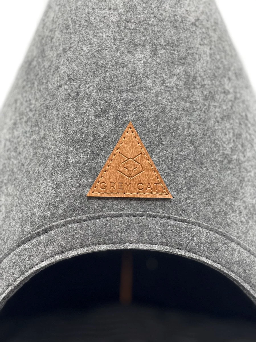 Grey Cat® - Kattenmand - Tipi Kattentent + Kussen - Vilt – Donkergrijs - Ø 57 Cm X 60 Cm 7 Grey Cat® - Kattenmand - Tipi Kattentent + Kussen - Vilt – Donkergrijs - Ø 57 Cm X 60 Cm - Afbeelding 7