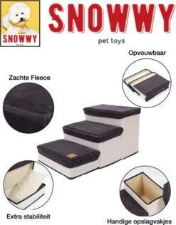 SNOWWY - Hondentrap Met Opslagruimte - Honden Loopplank Met Handige Opslagvakje - Hondenloopplanken - Inklapbaar - Huisdier Opstap - Hondentrapje - Grijs -Hondenbenodigdheden Korting 938x1200 5