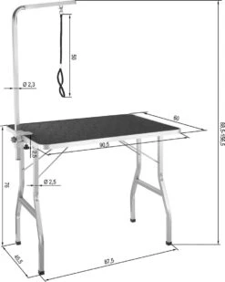 Tectake- Trimtafel Met Lus - Tafelhoogte: 76 Cm - Zwart / Grijs - 402892 -Hondenbenodigdheden Korting 958x1200