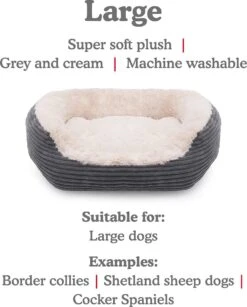 Rosewood Hondenmand Ovaal Jumbo Cord Pluche Grijs / Creme 81.5 CM -Hondenbenodigdheden Korting 964x1200 4