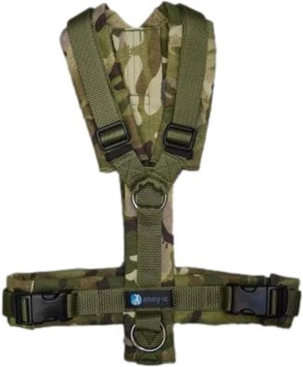 AnnyX Hondentuig - FUN - LIMTED EDITION - Speurtuig - Camouflage - Legergroen - Maat S - Borstomvang 52-64cm - Gewicht Hond 9 -19 Kg - My K9