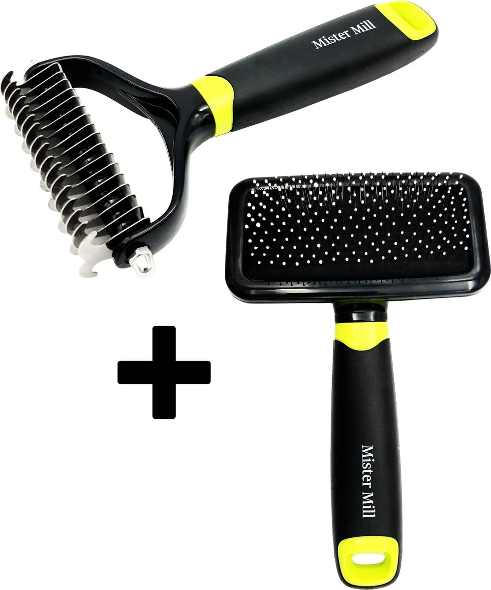 Mister Mill Professionele Set Honden Kattenborstel - Ondervachtkam Plus Slickerborstel 1 Mister Mill Professionele Set Honden Kattenborstel - Ondervachtkam Plus Slickerborstel